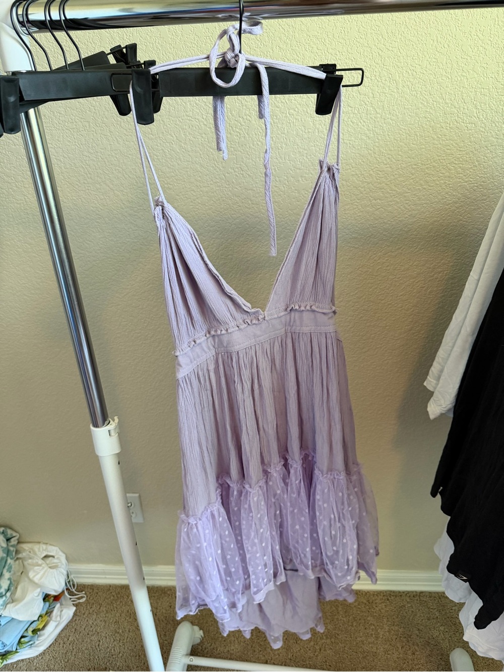 SHEIN Lavender Ruffle Mini Dress